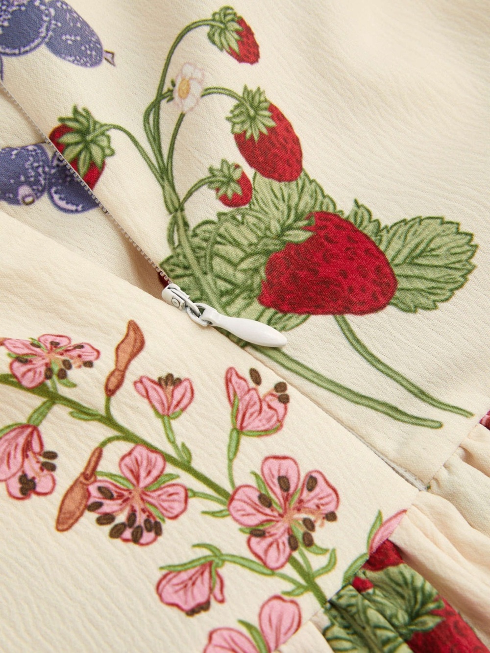 Cider Cream Floral & Strawberry Tiered Mini Dress Size Small (Sold out online!) - Picture 8 of 14
